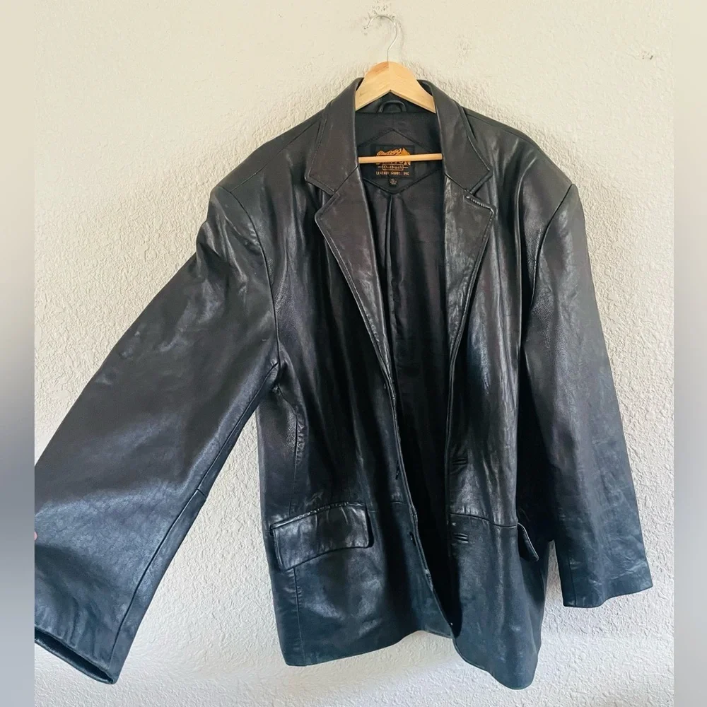 Vintage Canyon Outback Leather Goods Black Leather Jacket